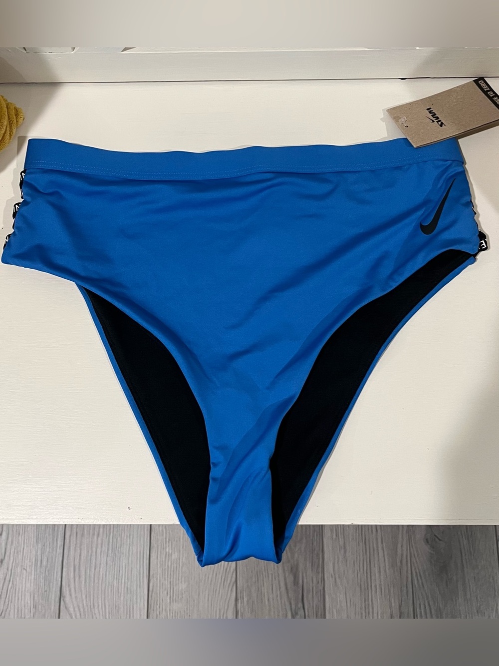 Nike Women’s Bright Blue Swim Briefs with Black Trim